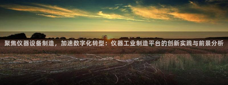 恒行2王74OOO5：聚焦仪器设备制造，加速数字化转型：仪器