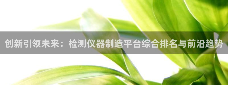 恒行彩票亏5千：创新引领未来：检测仪器制造平台综合排名与前沿