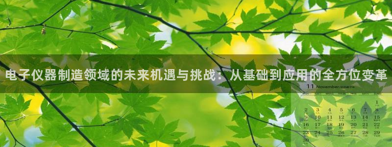 恒行2冯74OOO5：电子仪器制造领域的未来机遇与挑战：从基