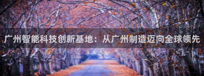 恒行娱乐掌74ooo5呀蚕：广州智能科技创新基地：从广州制造