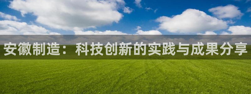 恒行2冯74OOO5：安徽制造：科技创新的实践与成果分享